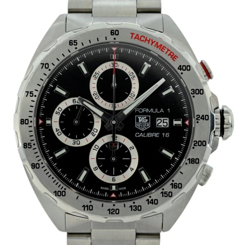Tag Heuer 44mm Mens Formula 1 Automatic Chronograph Black Dial Watch